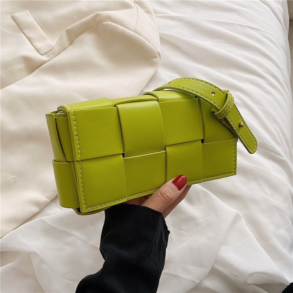 Weave Leather Mini Wallet Luxury Shoulder Bag Fanny Pack Purse Handbag 20*10*5CM