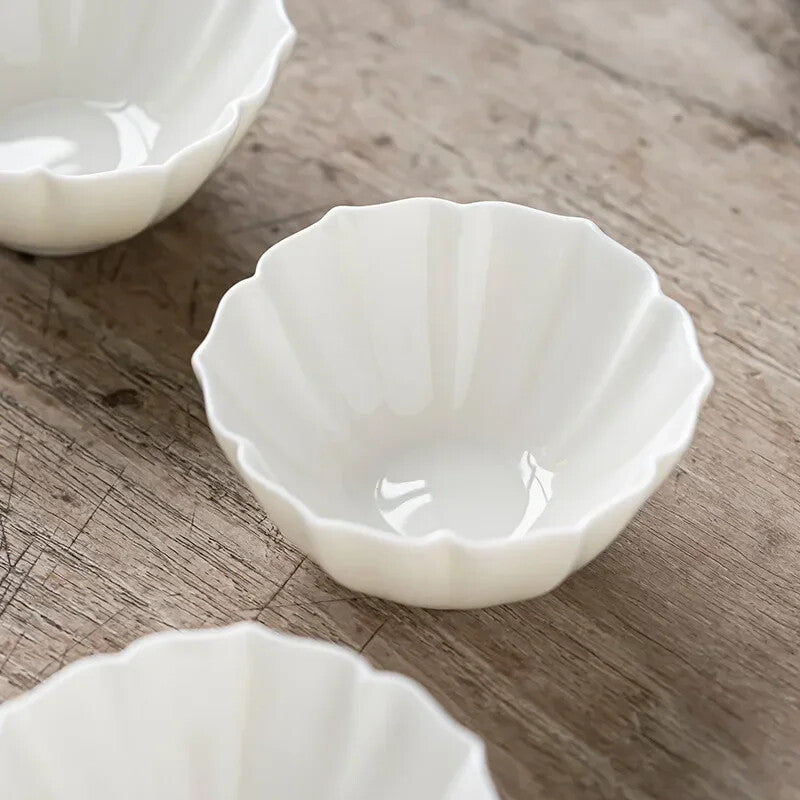 Suet-fat Jade White Porcelain Tea Cup Ceramic Set Host Single Art Cups