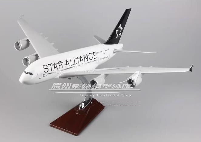 45CM STAR ALLIANCE AIRBUS A380 Passenger Airplane Resin Aircraft Aeroplane Model