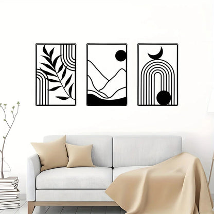 1pc Metal Minimalist Geometric Art Abstract Line Decoration Office Living Room
