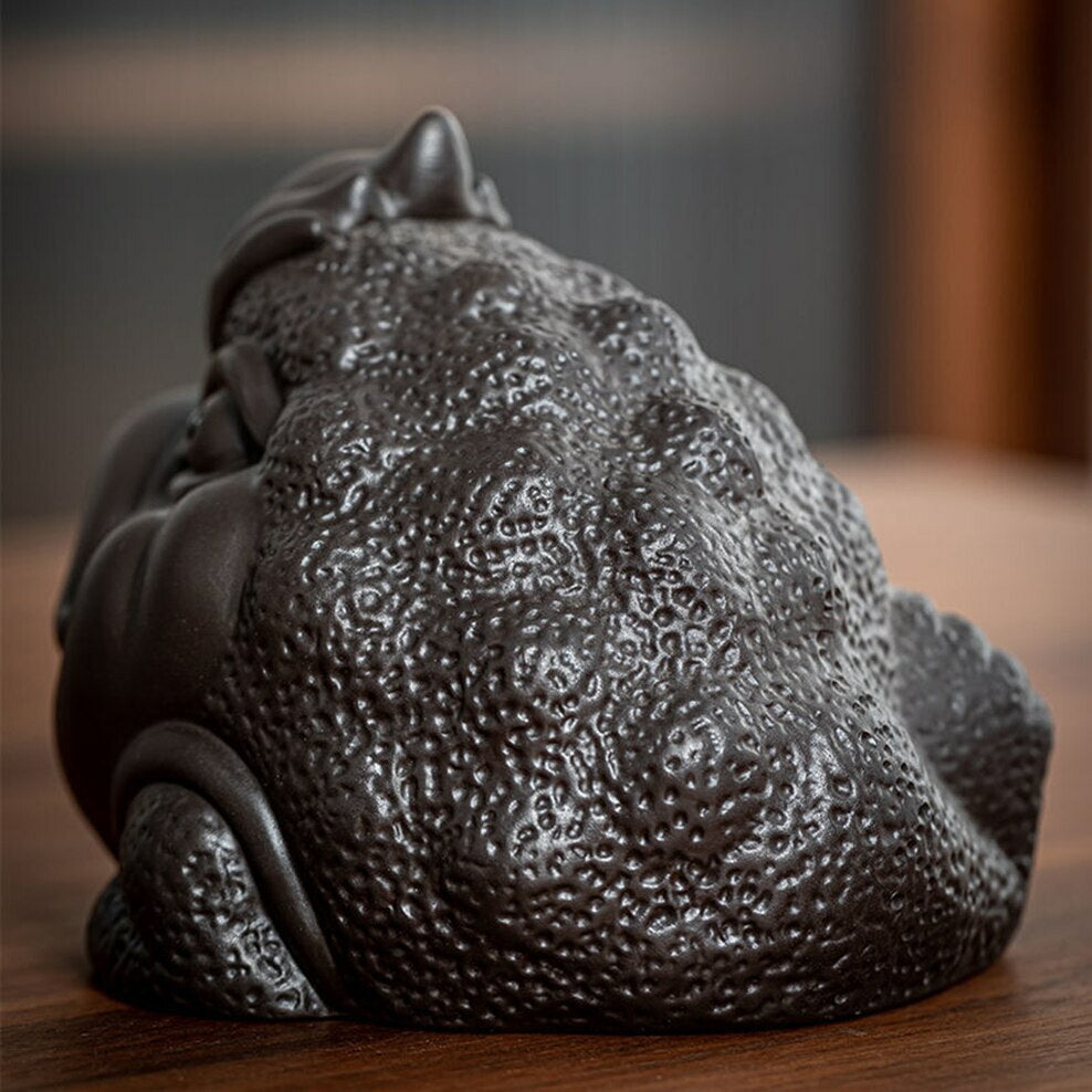 11cm Purple Clay Tea Pet Golden Toad Tea Play Tea Ceremony Ornaments Tea Set