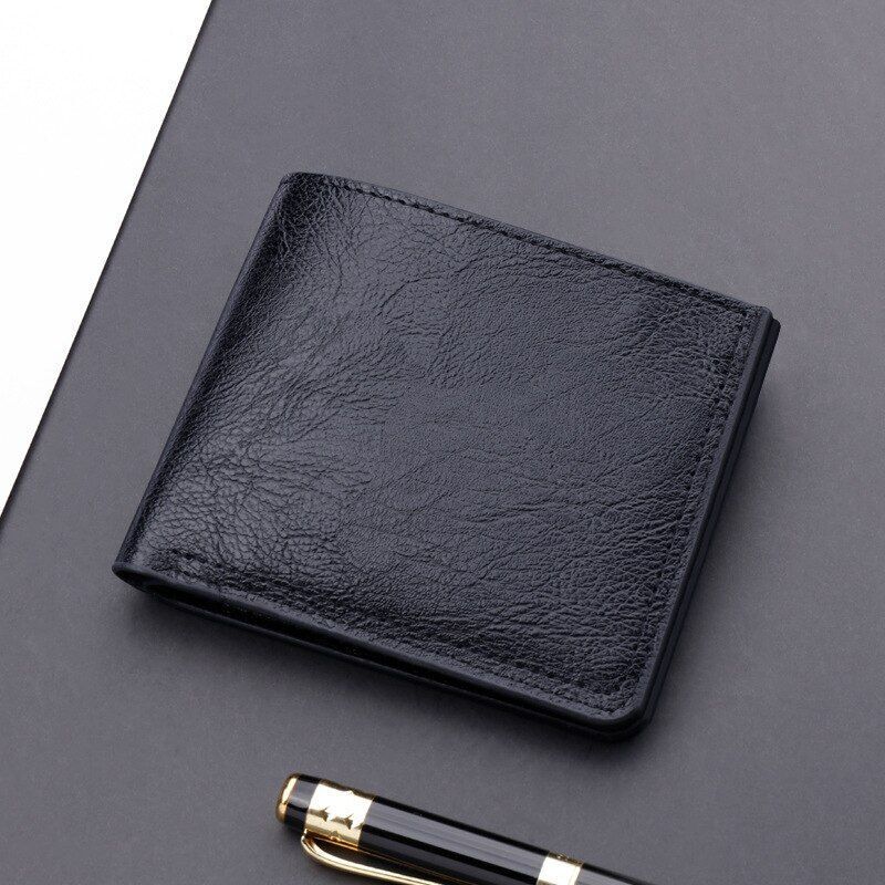 Leather Short Slim Wallet Business Purse Credit Card Holder Wallet Money Bag 1PC