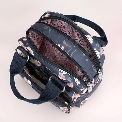 Floral Pattern Women Small Shoulder Bag Waterproof Nylon Handbag Messenger Bags