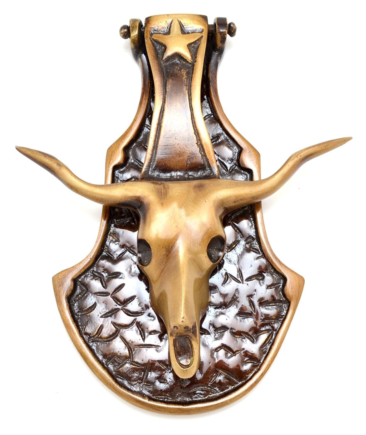 Antique Look Brass Bull Head Design Brass Door Knocker Door Bell Home Decor
