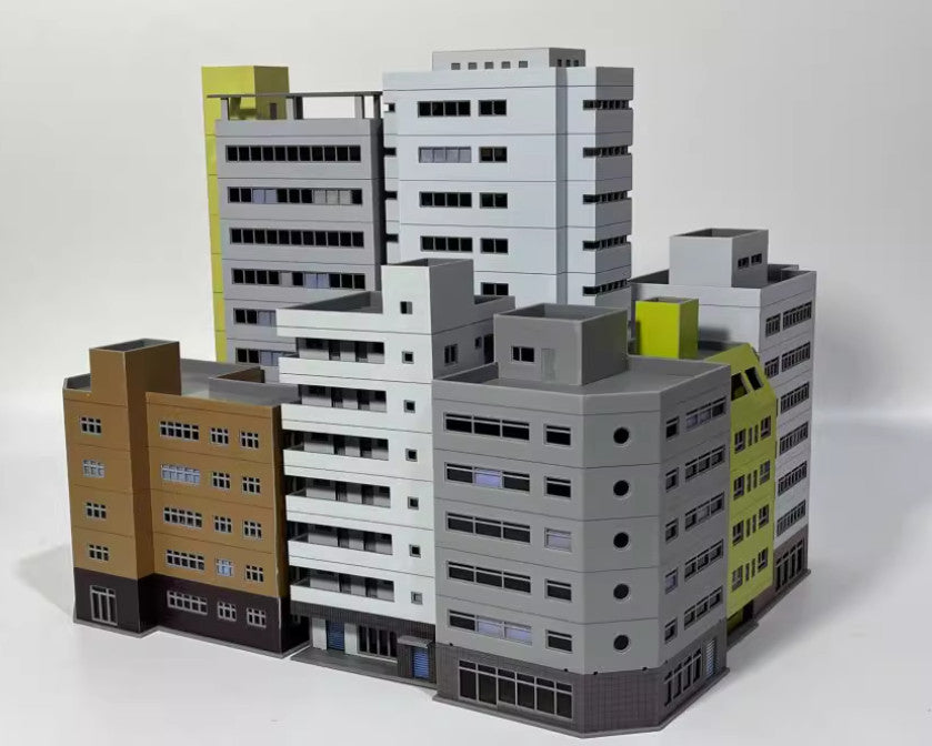 1/150 Building Model Railroad High Rise Office House Diorama Scene Display Model