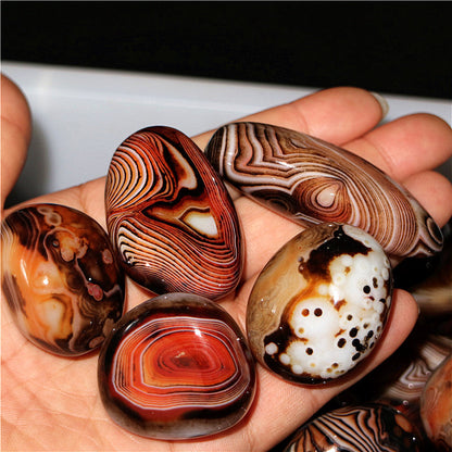 250G Tumble Polished Stone River Agate Banded Beautiful Patterns Madagascar