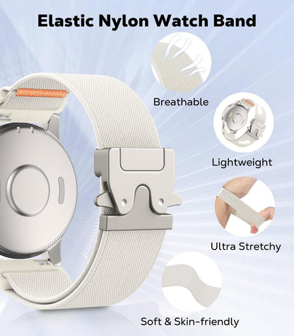 18Mm Elastic Nylon Watch Band for Garmin Venu 3S/4 41Mm/2S/Vivoactive 4S/Vivomov