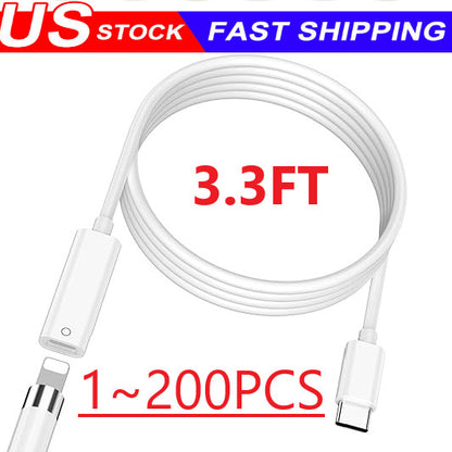 USB-C Pencil 1ST Generation Adapter 3FT Charging Cable for Apple Pencil Pen Lot