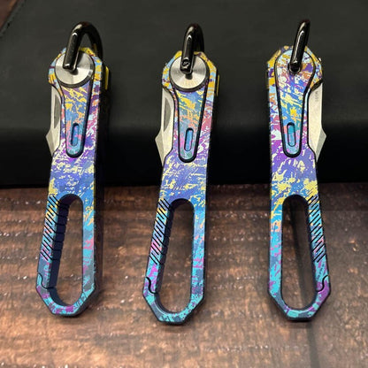 New Titanium Mini Knife Small Pocket Key Chain Pendants Folding Knife Gift