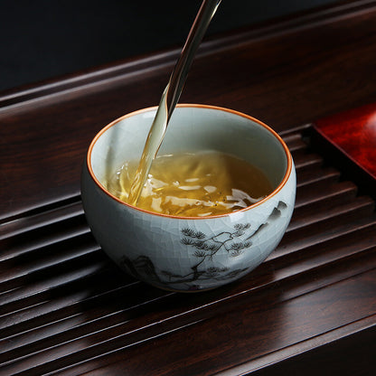 Master Cup Crackle Glaze Ruyao Craft Porcelain Tea Cup Chinese Kungfu Cup 95ml