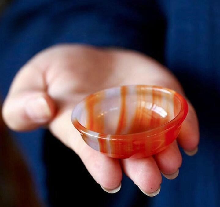 New Antique Natural Carnelian Kung Fu Tea Bowl Red Agate Jade Bowl Tea Cup