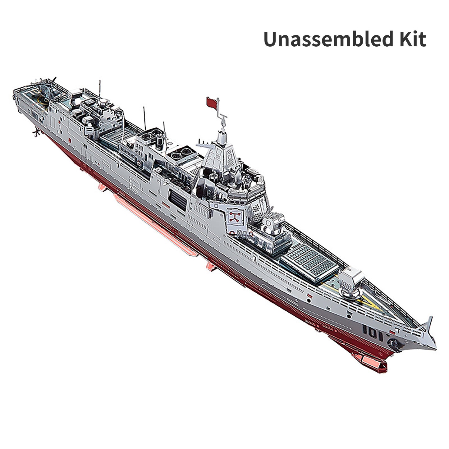 1:1000 3D Metal Battleship 055 Destroyer Model Military Ornaments Unassembled