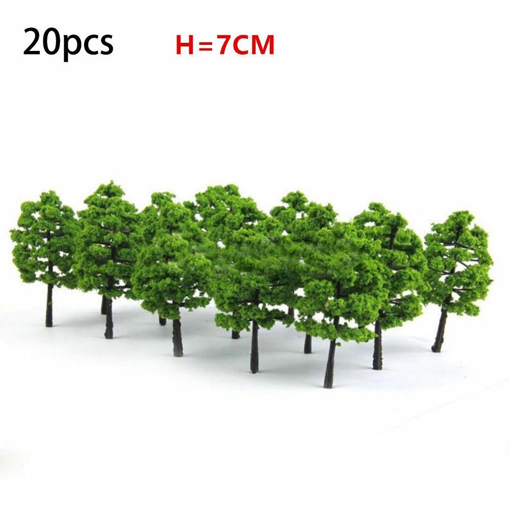 Artificial Miniature Tree 20-70Pcs Plastic Train Scenery Railroad Building Decor