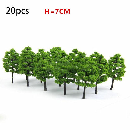Artificial Miniature Tree 20-70Pcs Plastic Train Scenery Railroad Building Decor