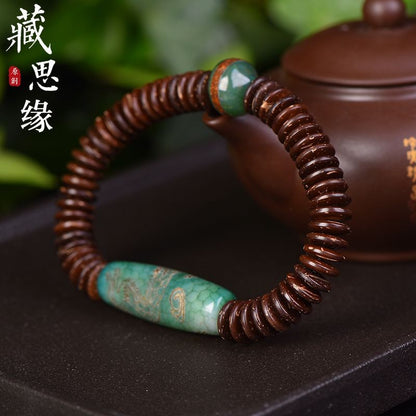 Tibetan Dzi Bead Bracelet Coconut Shell Nine Eye Three Eye Unisex