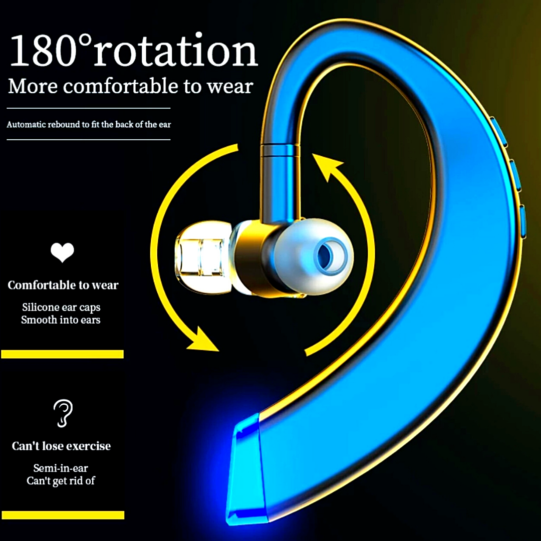 Wireless Bluetooth 5.0 Earpiece Headset Driving Trucker Earbuds Noise Cancelling