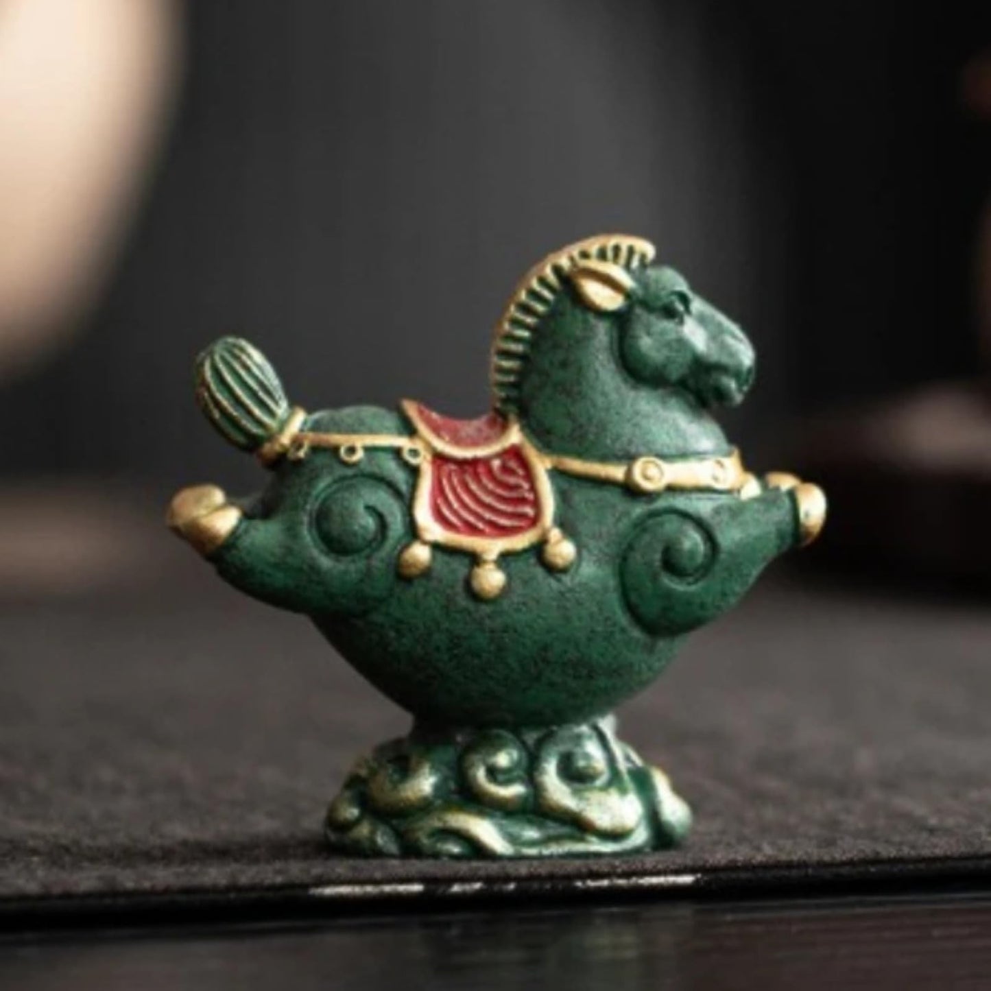 Sandstone Horses Tea Pet Ornaments 7.2cm Chinese Handmade Handicrafts Tea Play