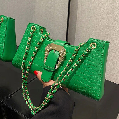 Women's Pattern Chain Shoulder Bags Handbags Bags Clutch Blue Green Bags