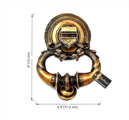 Antique Look Brass Twin Dragon Design Door Knocker Door Bell Home Decor