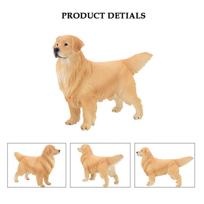 Realistic Large Dog Figures Playset Golden Retriever Figurines Educational Toy