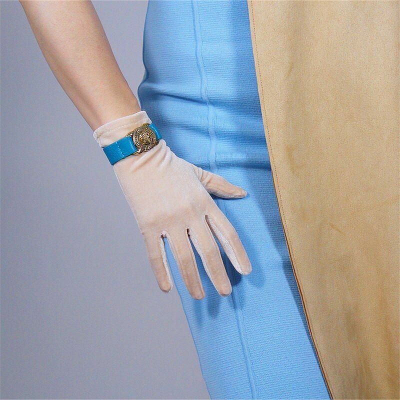 Fashion Velvet Gloves 22/40/50/60/70cm Long Opera Women Elastic Touchscreen Mitt