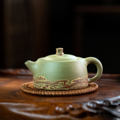 6.8oz Handmade Tea Pot Jiaoclay Yixing Zisha Jinglan Pot Douqing Clay Master Pot