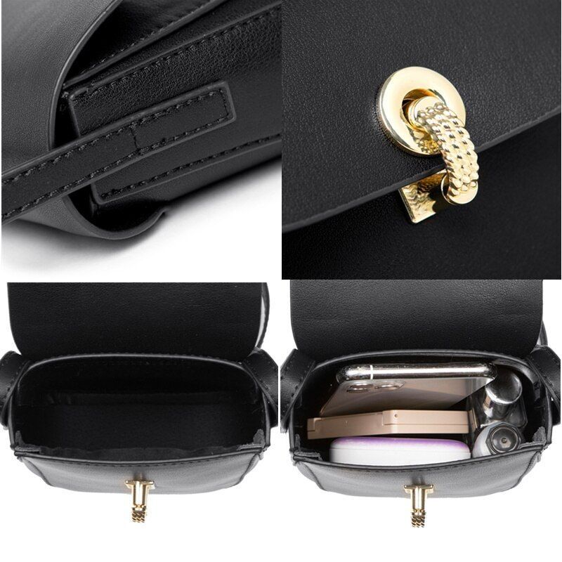Genuine Leather Shoulder Bags Mini Crossbody Bag Fashion Cowhide Purses Square