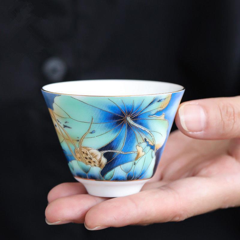 Boutique Tea Cup Porcelain Color Enamel Craft Handpainted Master Cup 60ml China