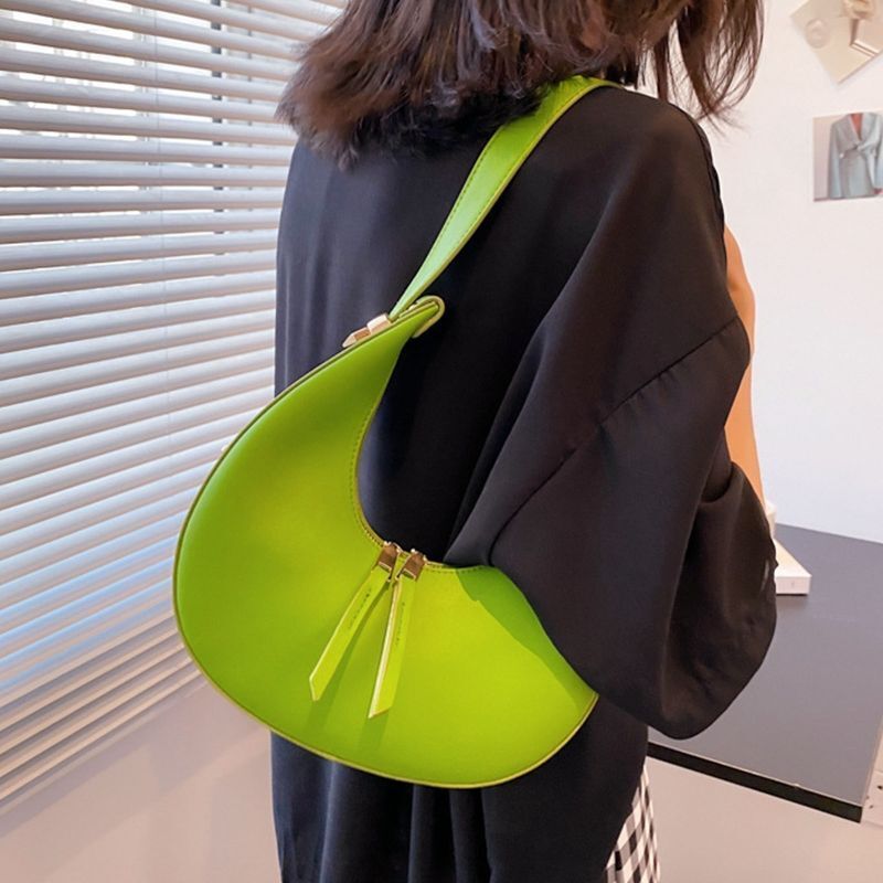 Elegant Crescent Crossbody Bag Underarm Handbag Synthetic Leather Shoulder Bags