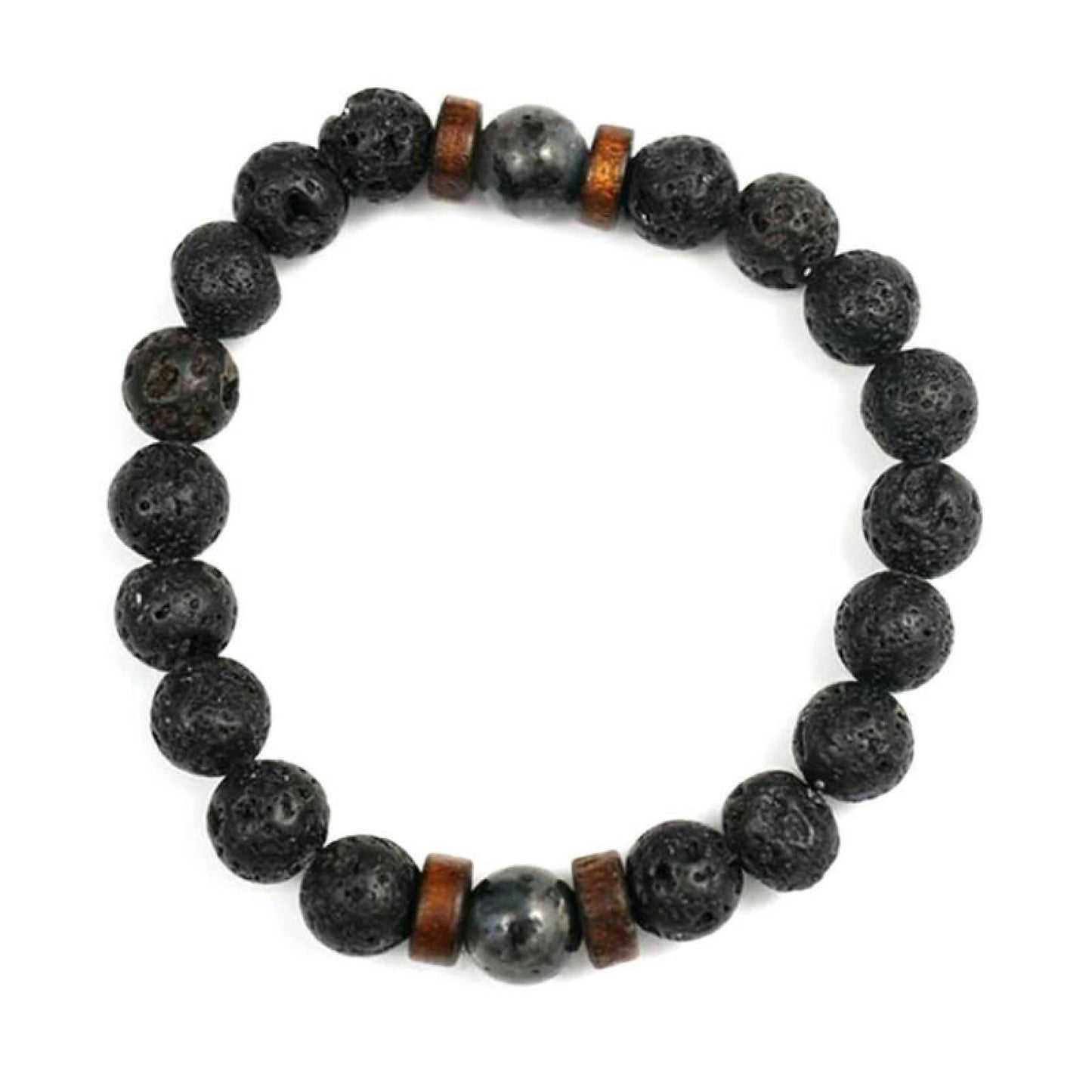 Man/Women Lava Rock Diffuser Bracelet Elastic Natural Stone Yoga Bead Bracelet J