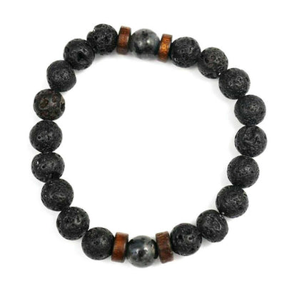 Man/Women Lava Rock Diffuser Bracelet Elastic Natural Stone Yoga Bead Bracelet J