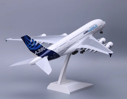 1:200 37CM RISESOON AIRBUS A380 Passenger Airplane ABS Plastic Aircraft Model