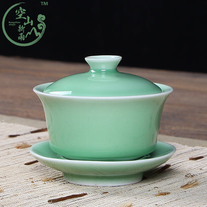 180ml Gaiwan Open Film Cover Bowl Longquan Celadon Kungfu Pot Tea Bowl Tea Cups