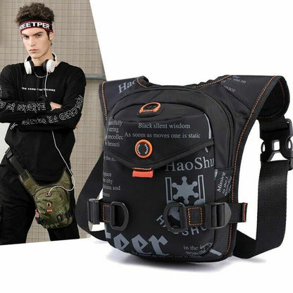 Men Nylon Leg Bags Belt Bag Pack Boys Travel Riding Crossbody Shoulder Bags