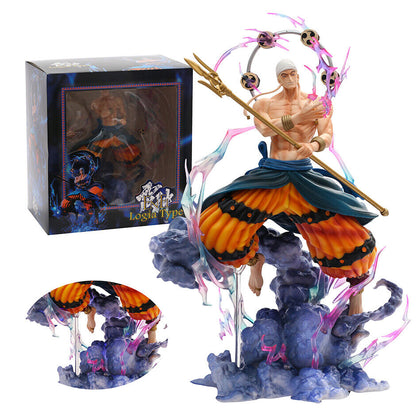 Anime One Piece Enel PVC Action Figure Model Collectible Toy Statue With Light