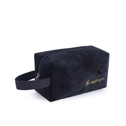 Cosmetic Bag Soft Velvet Make Up Storage Toiletry Package Travel Organizer Pouch