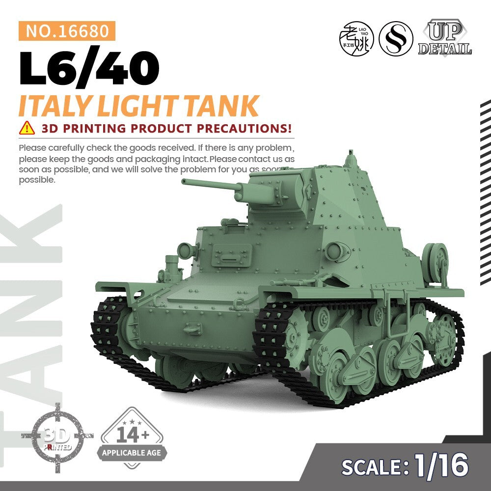 SSMODEL SS16680 1/16 Military Model Kit Italy L6/40 Light Tank