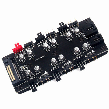SATA 1 To 6 Way PWM /ARGB Device Expander 4-Pin Cooling Fans Hub Splitter Cable