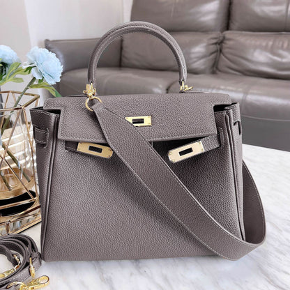 25/28cm Real Leather Flap Tote Shoulder bag Handbag Purse Fashion Briefcase