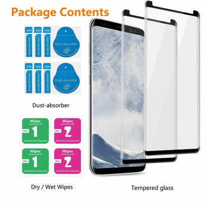 For Samsung Galaxy S8 /S8 PLUS Case, Shockproof Leather Cover + Tempered Glass