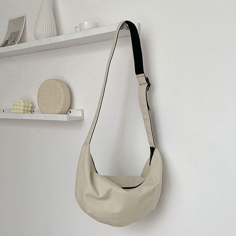 Canvas Crossbody Bags Dumpling Shape Shoulder Bag Large Tote Messenger Big Purse