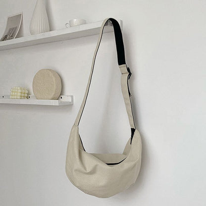 Canvas Crossbody Bags Dumpling Shape Shoulder Bag Large Tote Messenger Big Purse
