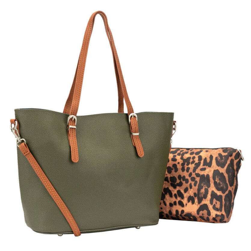 2x Celela PU Leather Studs Tote Shoulder Bag Crossbody Bag Handbag Sets Purse GU