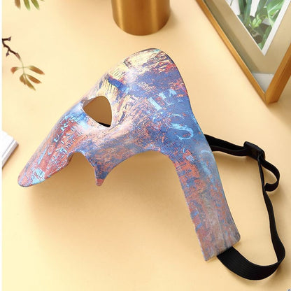 Marble & Galaxy Print Half Face Masquerade Mask for Halloween Party