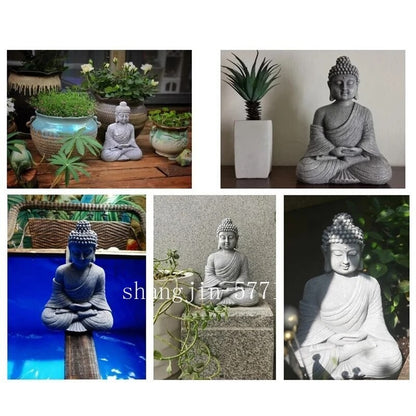 Vintage Garden Buddha Statue Indoor Outdoor Garden Zen Buddhism Figurine