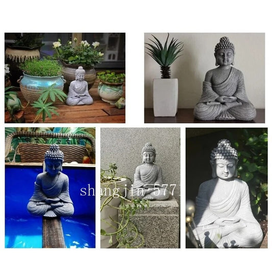 Vintage Garden Buddha Statue Indoor Outdoor Garden Zen Buddhism Figurine
