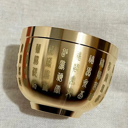 Pure Brass Cornucopia Baifu Rice Cylinder Small Ornament Study Decoration