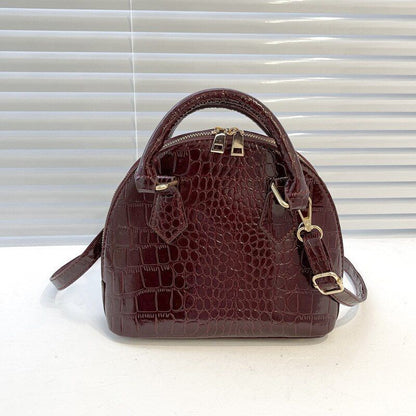 Retro Synthetic Leather Crossbody Bag Pattern Shoulder Bags Shell Shaped Purse