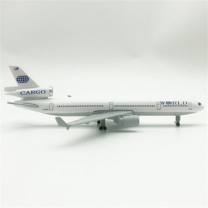 21*18*12CM USA Cargo MD-11 Airplane Model Aircraft With Wheels Landing Gears D