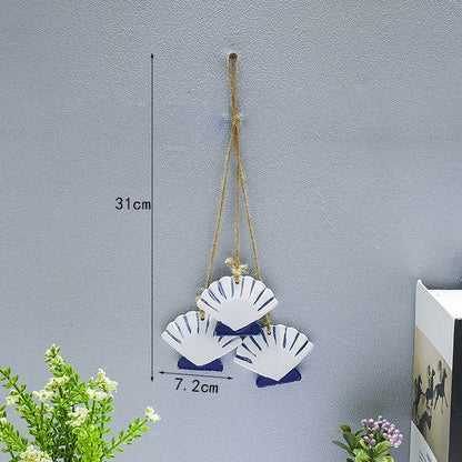 Hanging Decor Wooden Mediterranean Starfish Scallop Fish Pendants Home Ornaments